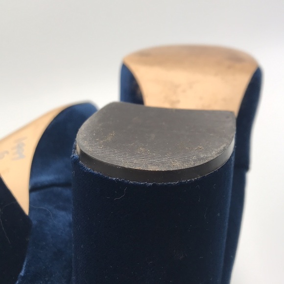 Blue velvet booties ankle boots 7.5 NWQUARRYN - Picture 10 of 11